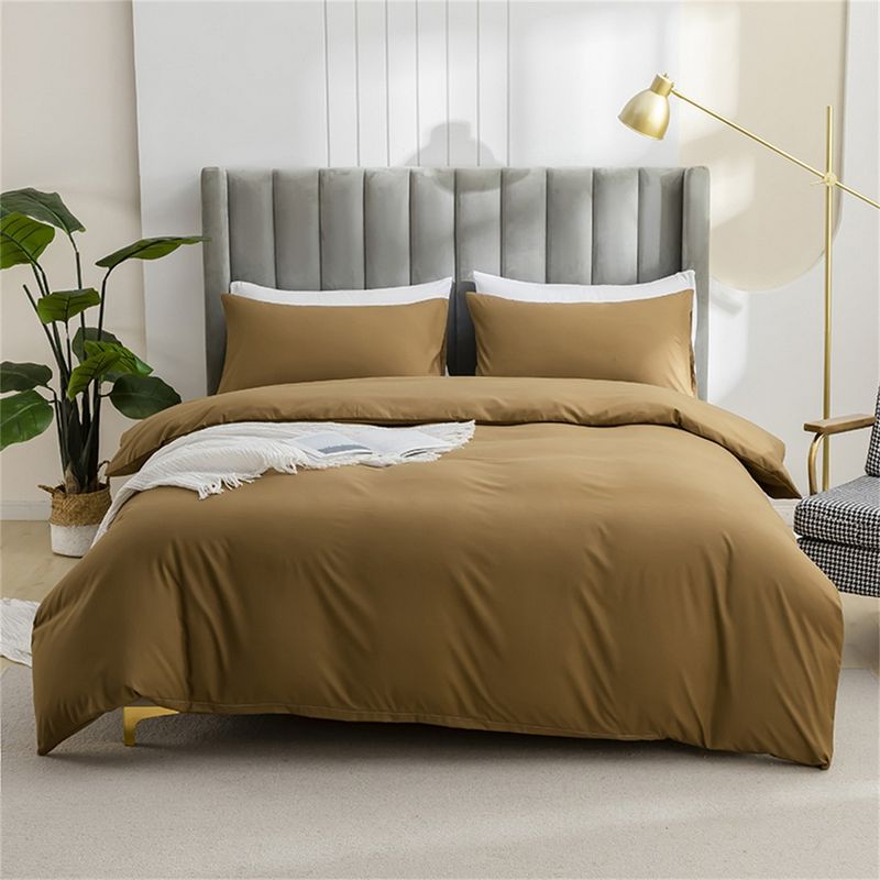 Copripiumino con federa in tinta unita sabbiata, set da letto da tre pezzi_voghion.com