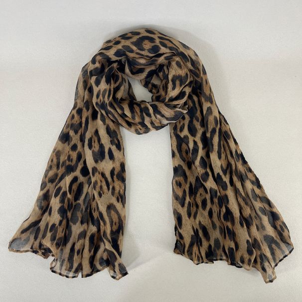 Sciarpa alla moda con stampa leopardata, stile Millennial Hot Girl, scaldacollo comodo e traspirante per le donne_voghion.com