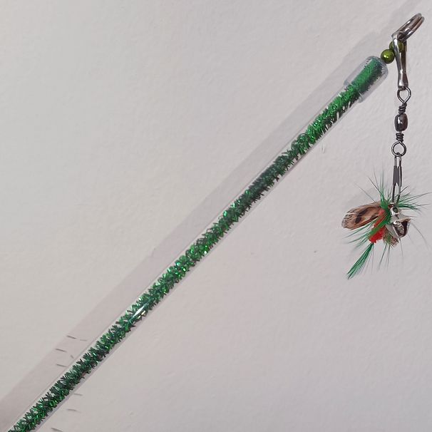 Jouet interactif pour chat avec tête en plumes remplaçable, baguette télescopique et volante_voghion.com