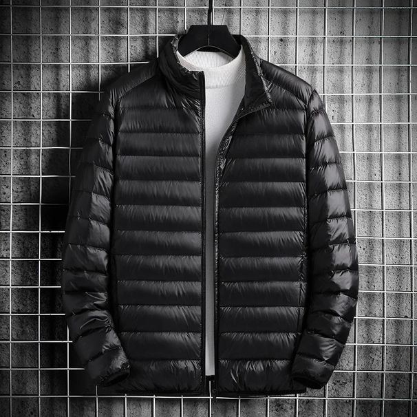 Leichte Baumwolljacke für Herren, lässig, bedruckbar, kurzer Kragen, weit geschnittener Baumwollmantel, große Oberbekleidung für Männer_voghion.com
