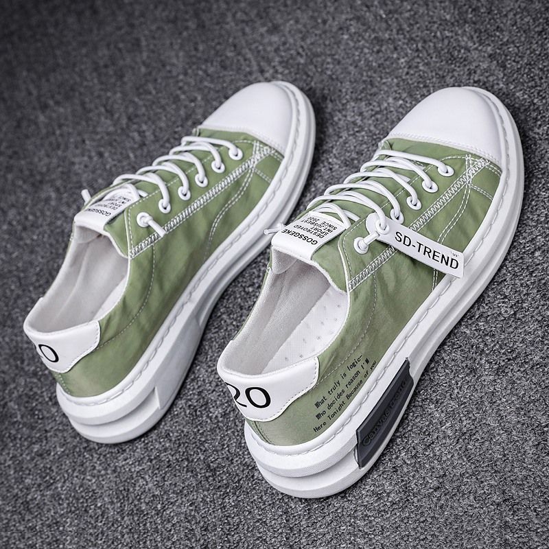 Spring men's shoes breathable ice silk canvas  shoes quick-drying cloth shoes slip on lazy driving men's net celebrity sneakers_voghion.com