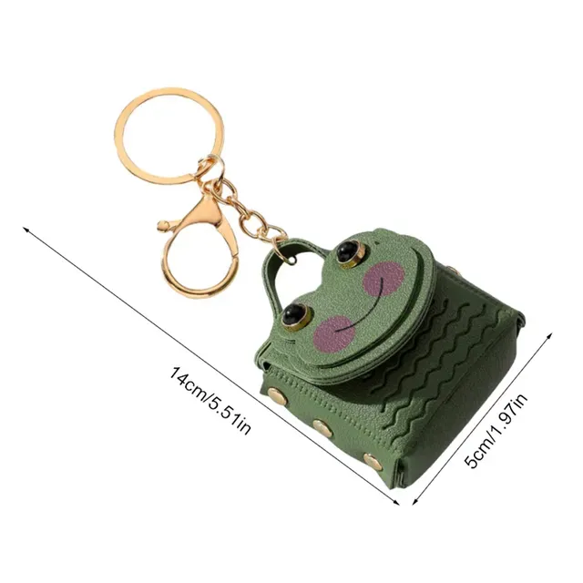 Creative Leather Frog Coin Purse Car Key Chain Pendant Bluetooth Headset Cute Keychain Mini Storage Bag_voghion.com