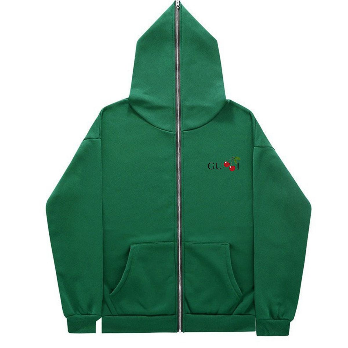 Muški kardigan s jednobojnim printom, široka hip hop jakna s patentnim zatvaračem i hoodie majicom iz 2024._voghion.com