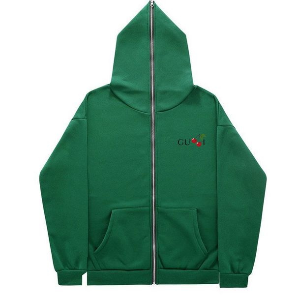 Muški kardigan s jednobojnim printom, široka hip hop jakna s patentnim zatvaračem i hoodie majicom iz 2024._voghion.com