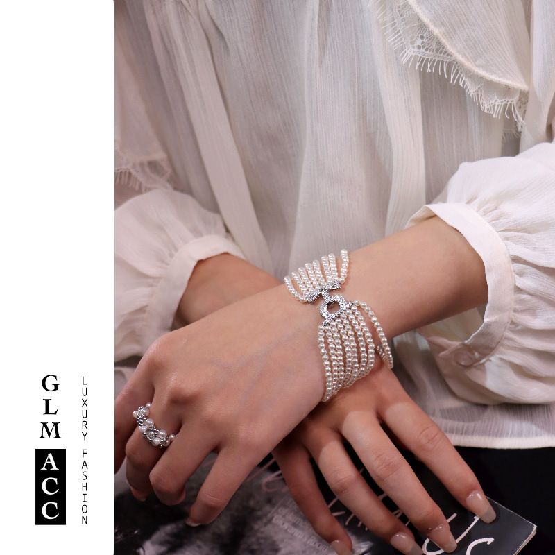 Super Shiny INS Style Niche Design Multi-layer Shijia Pearl Bracelet For Women Light Luxury Fashionable Temperament_voghion.com