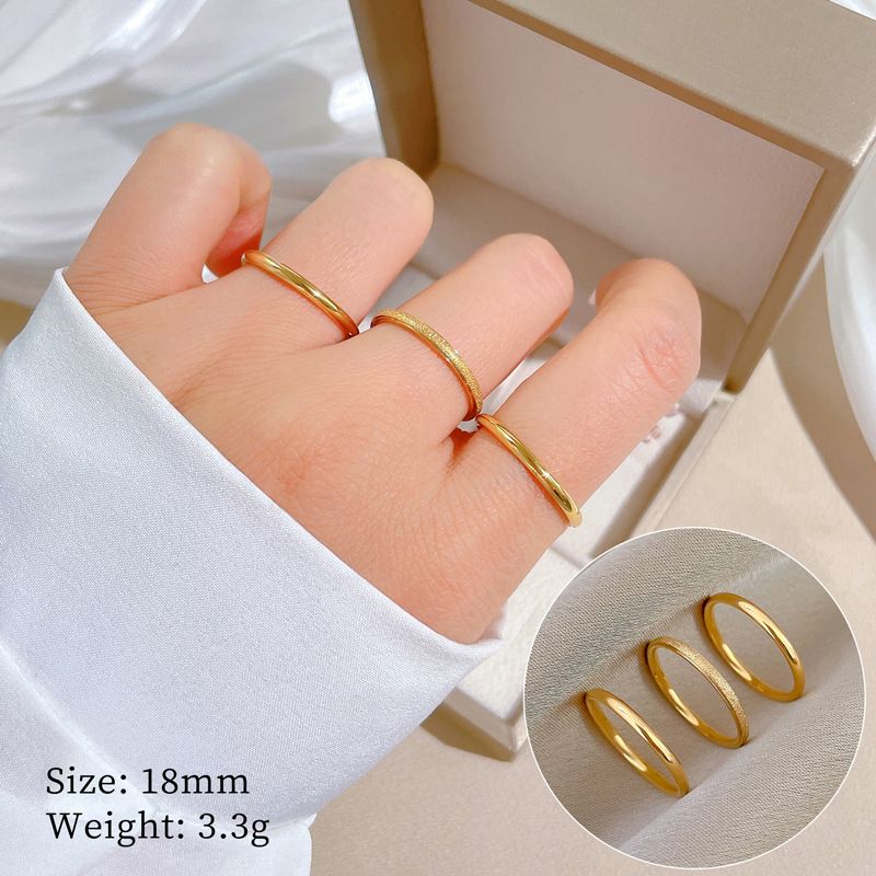 [Full Body Steel] Almindelig cirkel tre-i-en ekstremt enkel geometrisk titanium stål hoppende ring til mænd og kvinder_voghion.com