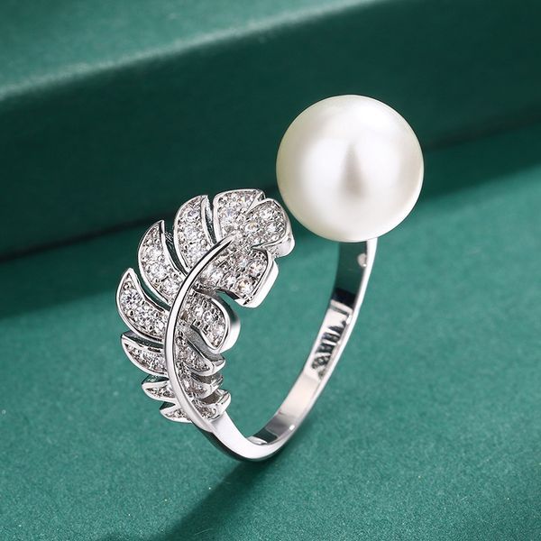 Orecchini con perle in argento Sterling S, collana con ciondolo, gioielli per donne, orecchini di design con piume di cristallo splendente_voghion.com