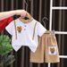Boys' 2024 New Western Style Standing Neck Bear Pocket Set Cool and Handsome Summer Children's Trendy Clothing_voghion.com