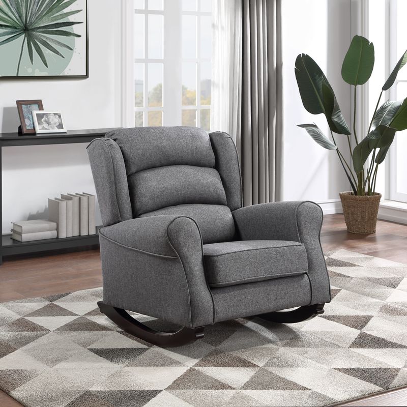 Grey Rocking Chair with Flared Arm_voghion.com