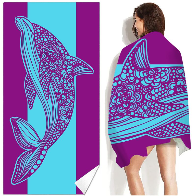 Rantapyyhe, ultrahieno kuitu, nopeasti kuivuva kaksipuolinen samettipainettu pyyhe, uima-imukykyinen kylpypyyhe, huivi_voghion.com