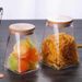 Square Glass Storage Jar With Airtight Bamboo Lid - 800ml Multi-Purpose Kitchen Canister (Modern Stackable Design BPA-Free & Eco-Friendly)_voghion.com