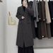 Luxury Double-Breasted Wool Coat – Longline Trench Coat With Notched Lapel (Cocoa/Taupe/Charcoal, S-M, Premium Outerwear)_voghion.com