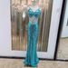 Elegant Blue Sequin Backless Bodycon Evening Gown For Women – Stunning Slit & High Waist Design, Perfect For Parties, Banquets & Special Occasions_voghion.com