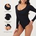 Nahtloser Shapewear-Bodysuit für Damen – Bauchkontrolle, Po-Lifting und Taillentrainer mit langen Ärmeln, schlankmachende Ganzkörperkompression_voghion.com