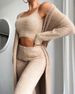 Women's clothing sexy V-neck plush short vest and trousers three-piece set for women_voghion.com