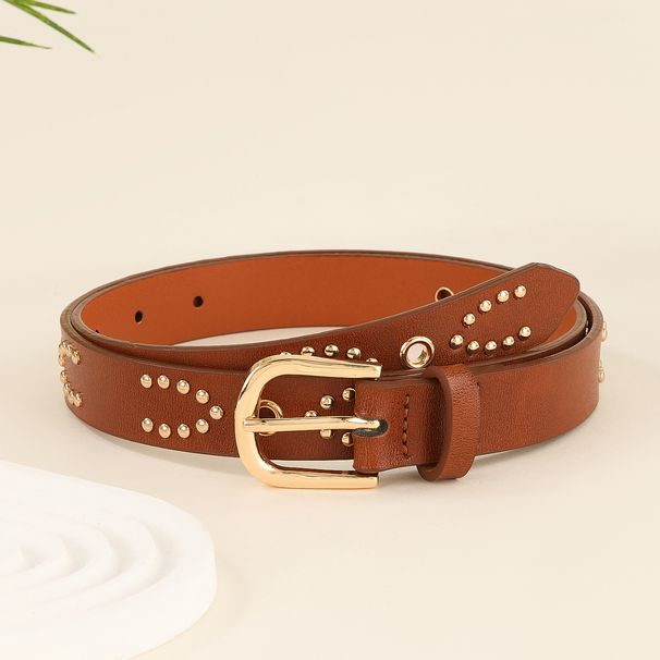 Cintura da donna con fibbia ad ardiglione di alta qualità, punk, alla moda, snellente, casual, versatile_voghion.com