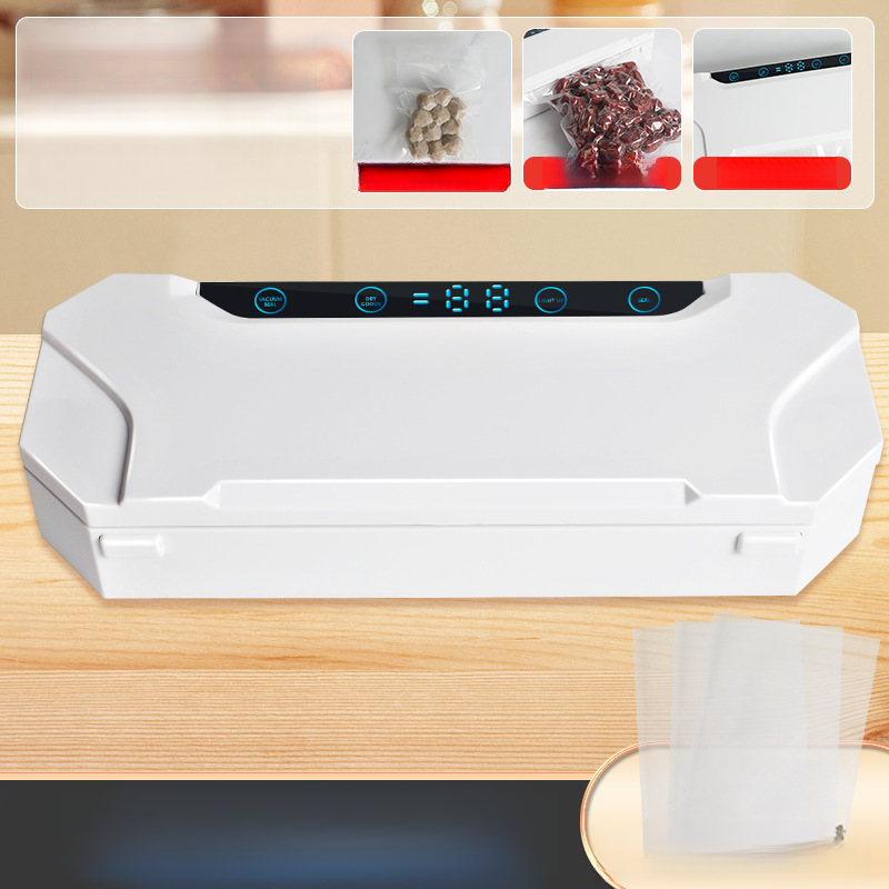 Nuova macchina confezionatrice sottovuoto completamente automatica per alimenti, piccola sigillatrice di sacchetti per la conservazione della freschezza per uso domestico_voghion.com