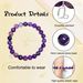 Bracciale con ciondolo zodiacale in acciaio inossidabile con perline di agata viola da 8 mm e cordino elastico - Bracciale astrologico regolabile fatto a mano per uomo e donna_voghion.com