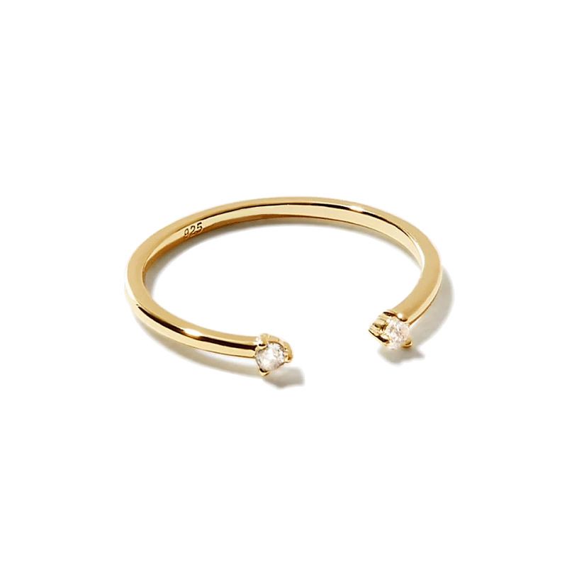 Exquisite fashion diamond ring women's light luxury high end design personality simple ring open ring index finger ring_voghion.com