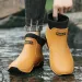 Mens Waterproof Oil Proof Winter Outdoor Women Water Shoes Plush Lining PU Non-Slip Low Top Rain Boots EU 36-44 250122_voghion.com