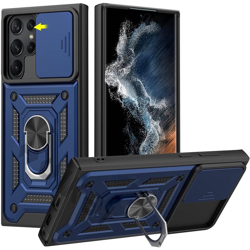 Für Samsung Galaxy S22 S21 S20 Note 20 Ultra Plus FE A52 Case Slide Stand und Kamera Military Grade Shockproof Protectiv_voghion.com