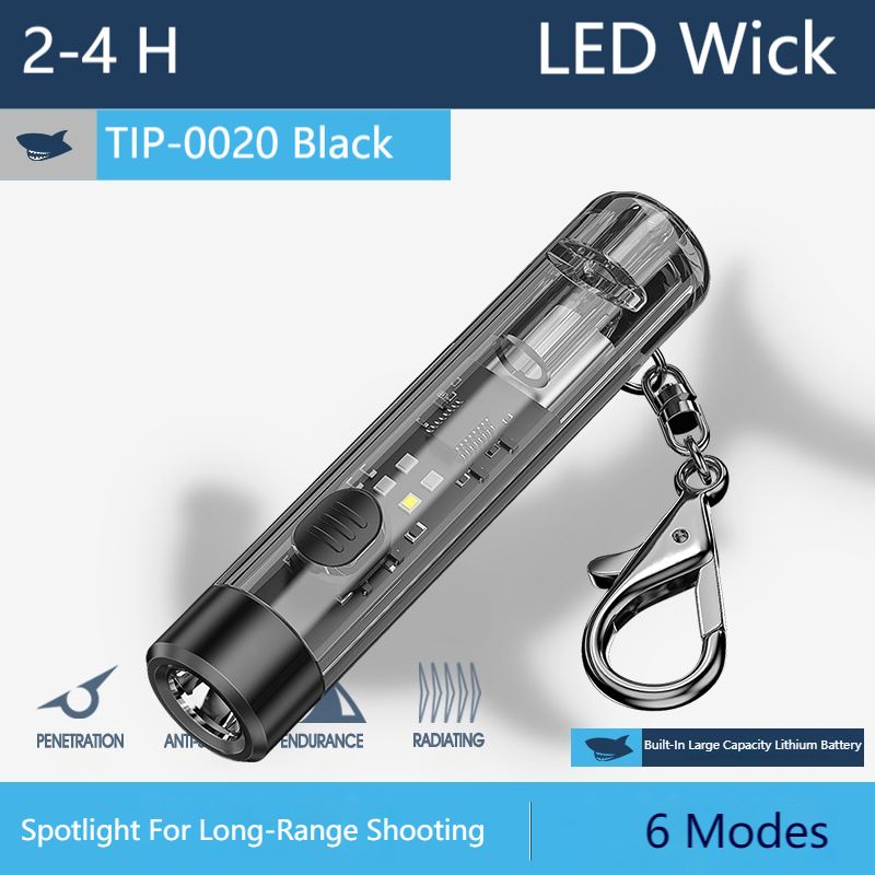 Mini kulcstartó lámpa, szuperfényes, újratölthető USB-s zseblámpa_voghion.com