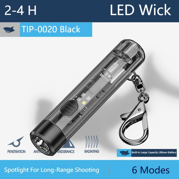 Mini kulcstartó lámpa, szuperfényes, újratölthető USB-s zseblámpa_voghion.com