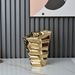 Modern Minimalist Ceramic Vase Set In Gold & Silver - Abstract Home Decor For Living Room, TV Cabinet, Bookshelf_voghion.com