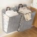1pc Foldable Adhesive Laundry Basket Hamper, Multifunctional Punch Free Wall Hanging Washing Clothes Mesh Hook Organizer_voghion.com