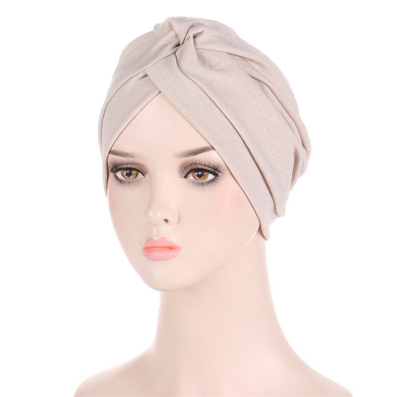 Nowy wielokolorowy kapelusz z bambusa i lnu, składany na czole, turban, czapka typu pullover_voghion.com