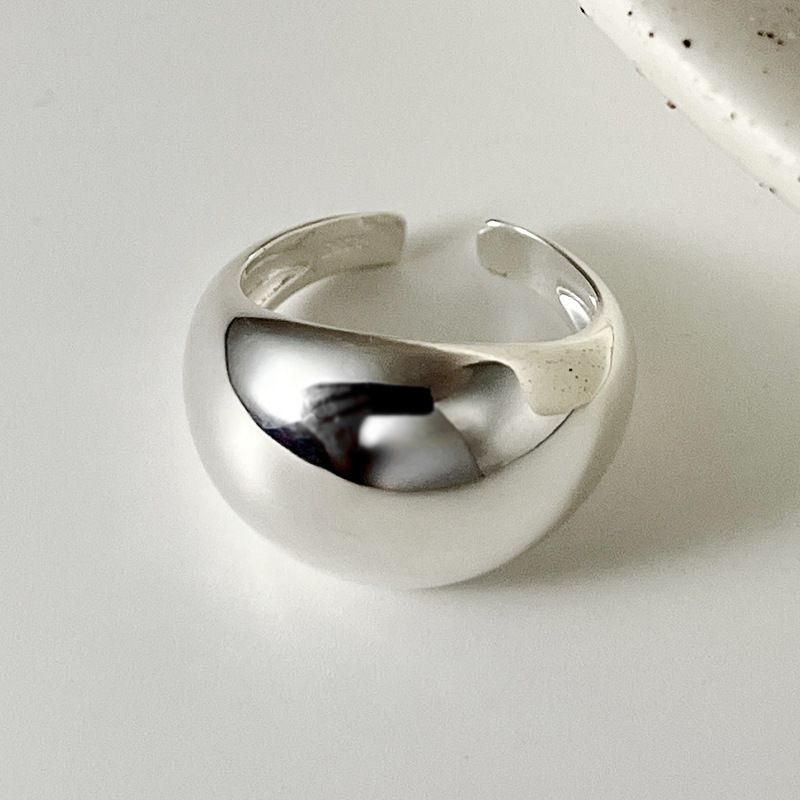 Minimalistischer ovaler glatter Ring für Männer und Frauen, modische Persönlichkeit, Nischendesign, übertriebener geometrischer Ring_voghion.com