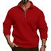 NOKOMETA Popular Autumn And Winter Men's Casual Solid Color Long-sleeved European And American Half-zipper Stand-up Collar Long-sleeved Sweater Men_voghion.com