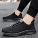 Spring Summer Breathable Running Sports Casual Wear-Resistant Non-Slip Work All Black Mesh Shoes Men Size 45_voghion.com