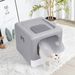 Cat Litter Box With Scoop And Tray Sifting Enclosed Foldable Kitten Toilet Detachable Poop Top Front Entry Pet Supplies_voghion.com