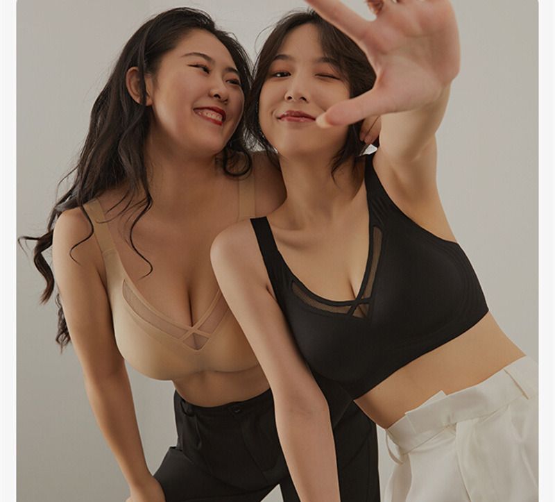 New2024 high-end Sexy Fat MM Underwear Size Traceless Jelly Thin Style Large Chest Display Small Sports Anti sagging Bra _voghion.com