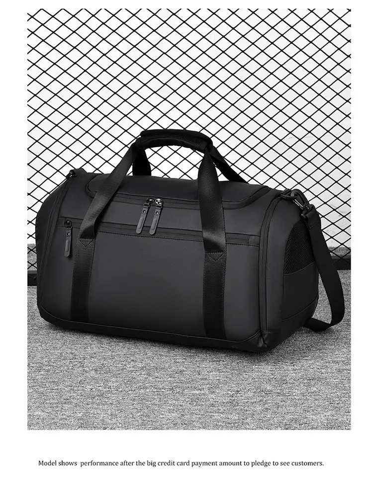 Travel bag men's new casual bag men's and women's dry wet separation shoe compartment handbag sports fitness bag_voghion.com