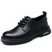 Voyage Spring Derby da uomo, stivali bassi Martin, stile britannico, punta arrotondata, scarpe da lavoro nere con suola spessa, casual in pelle_voghion.com