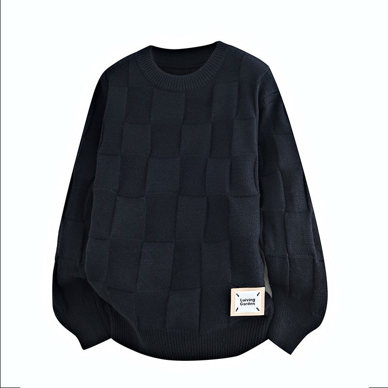 Maglione unisex oversize in maglia, morbido, girocollo, casual, tinta unita, caldo, invernale, per uomo e donna._voghion.com