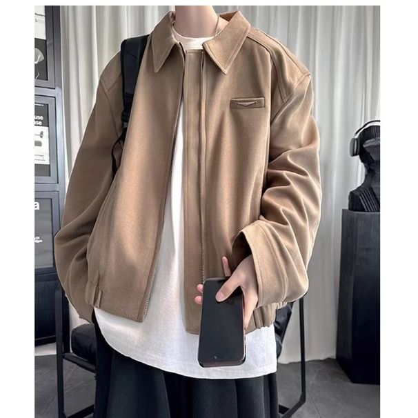 New Spring and Autumn Collar Men's Wear Style Jacket Jacket Handsome High End Set Short Baseball Jacket_voghion.com