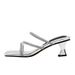 Damen Cloud Comfort Sëlwer Heeled Sandalen - Quadrat Zéi mat Strass Chunky Heel Slides (Atmungsaktiv Summerschong fir Fraen)_voghion.com
