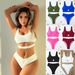 Bikini Einfarbig Hoch taillierter Sexy Zweiteiliger Badeanzug_voghion.com