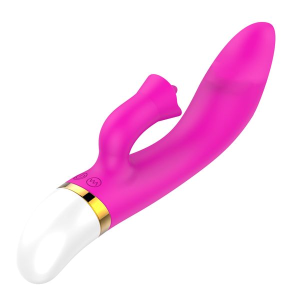 Clitoris Vibrating Oral Massager Tongue Licking Rabbit Vibrators For Women USB Charge Double Motor Vibrato_voghion.com
