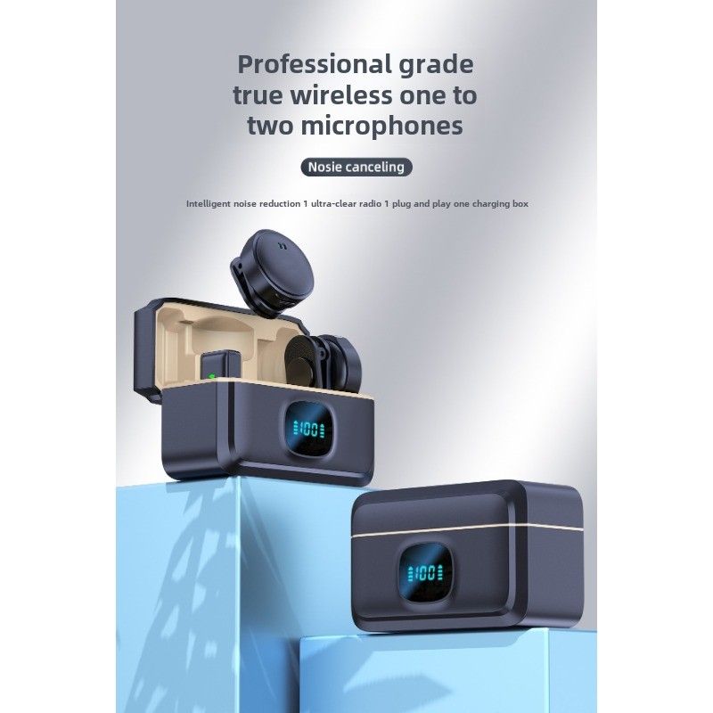 The new Q8 wireless lavalier microphone, a professional digital display noise reduction with built-in reverb for live broadcast_voghion.com