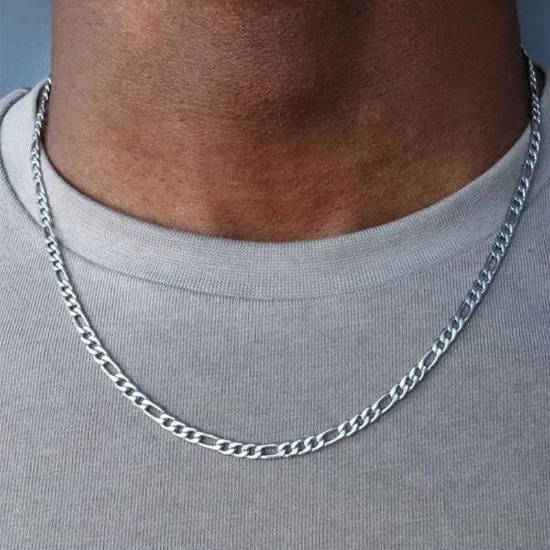 Hot Sale 3:1 roestvrijstalen ketting unisex eenvoudige veelzijdige titanium stalen lange trui ketting sieraden_voghion.com
