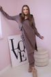 Women's Asymmetrical Hooded Tracksuit Set - Plus Size Zip-Up Jogger Outfit, Casual & Sporty Polyester Lounge Wear_voghion.com