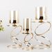 Creative electroplated gold three ring candle holder party, festive atmosphere decoration props_voghion.com