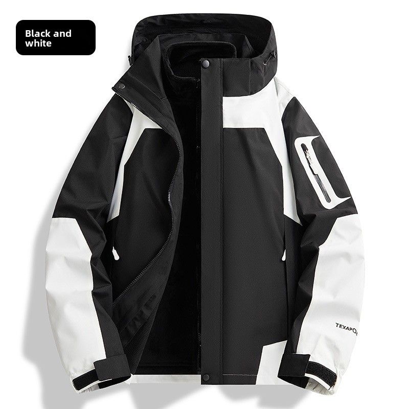 Nuova giacca impermeabile 3 in 1 da uomo e da donna del 2024 con fodera in pile staccabile per escursioni all'aperto_voghion.com
