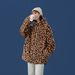 Women's loose short plush leopard print jacket cotton-padded couple hooded coat_voghion.com