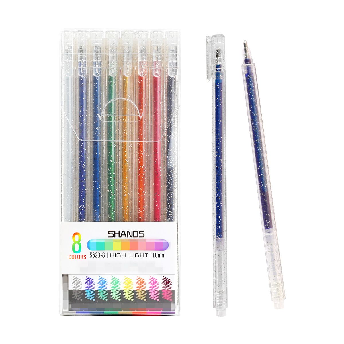 12-farbiges Glitzer-Gelstifte-Set – sanftes Schreiben, rutschfester Griff, leuchtende Farben für Tagebücher, selbstgemachte Karten, Scrapbooking und Urlaubsbasteleien_voghion.com