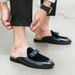 Wind Plus Size Half Slippers Without Heels, Bean Men's Autumn And Winter Lazy Shoes, Casual Leather Shoes For One Foot_voghion.com